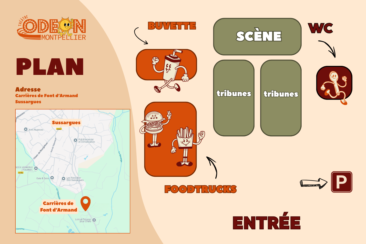 Plan d'accès pour le festival